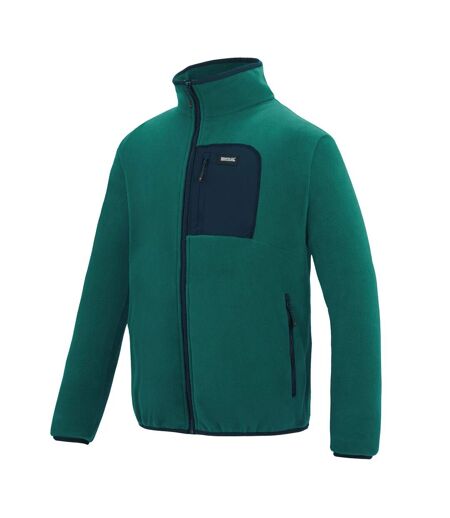 Mens Frankie Full Zip Fleece Jacket Mediterranean Green Navy Regatta