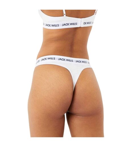 Lot De 3  Strings Motif/style Logo Deptford Femme Rose Blanc Jack Wills