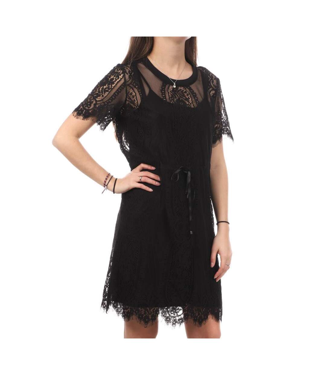 Robe Noir Femme Teddy Smith R-dentelle - XS-1