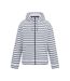 Womens/ladies Bayletta Striped Full Zip Hoodie White Navy Regatta-1