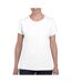 T-shirt À Manches Courtes Coupe Féminine Femme Blanc Gildan-1