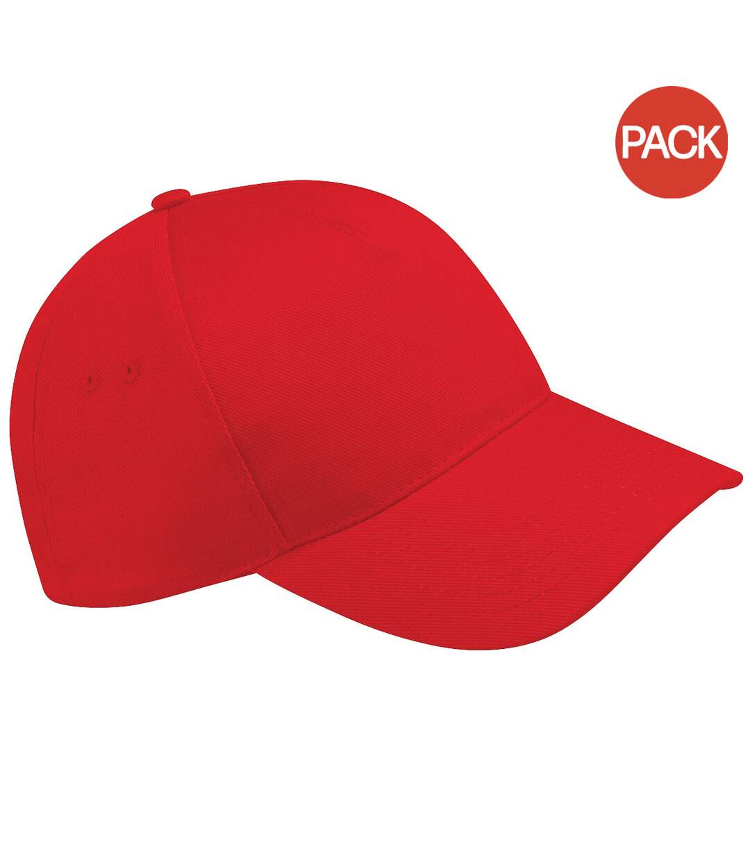 Lot de 2  casquettes de baseball adulte rouge Beechfield-1