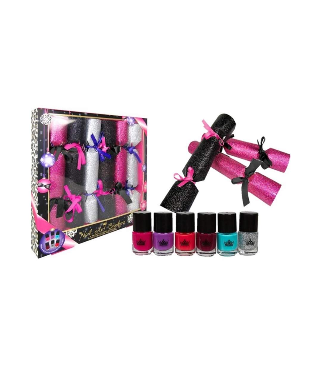 Coffret Cadeau de 6 Crackers de Noël Vernis à ongles-1