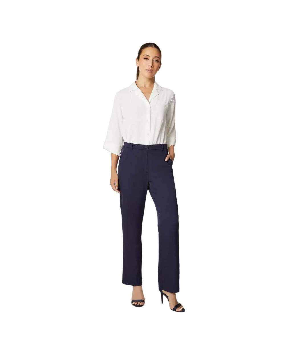 Pantalon femme bleu marine Principles-4