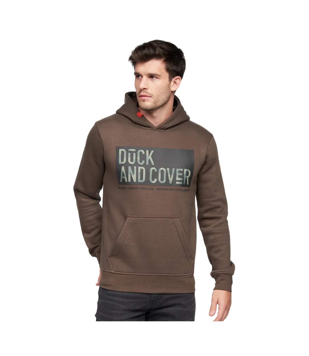 Duck and Cover Mens Quantain Hoodie (Brown)