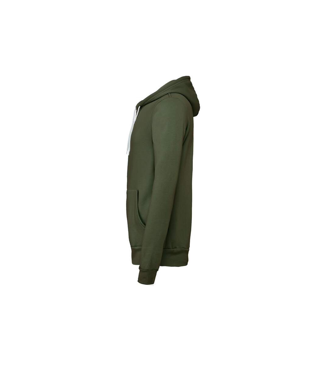 Unisex adult fleece full zip hoodie military green Bella + Canvas-3