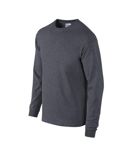 Gildan Unisex Adult Ultra Cotton Jersey Knit Long-Sleeved T-Shirt (Dark Heather) - UTRW9812