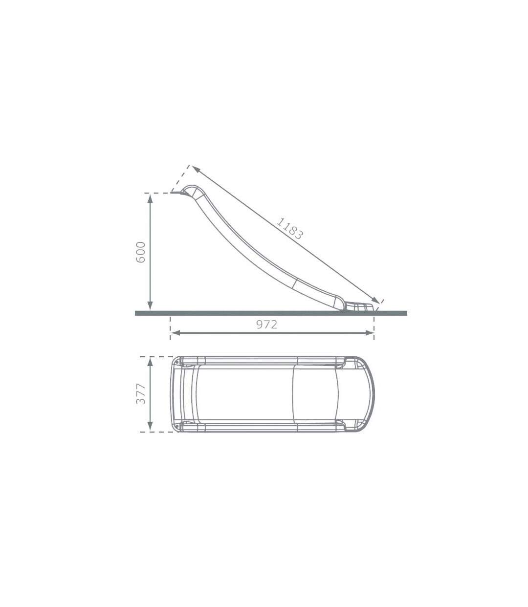 Glissière de toboggan avec vague en PEHD toba 120cm Vert lemon