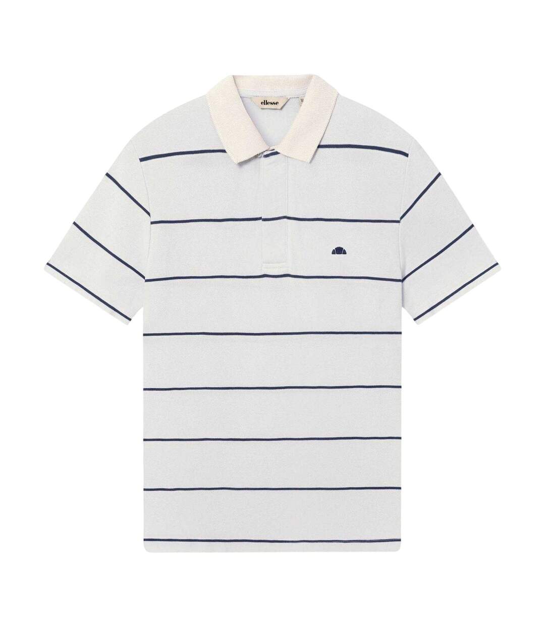 Mens Cimetta Striped Polo Shirt Off White Ellesse-2