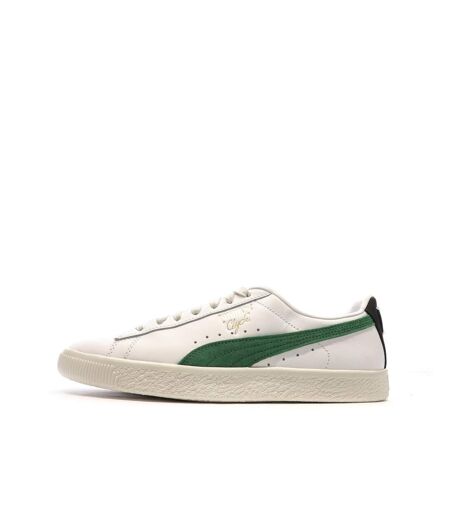 Baskets blanches/vertes homme puma clyde base