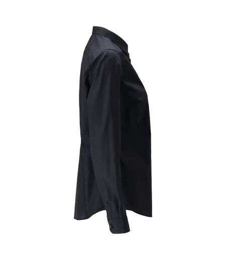 Womens/ladies Frontline Poplin Shirt Deep Black Mascot