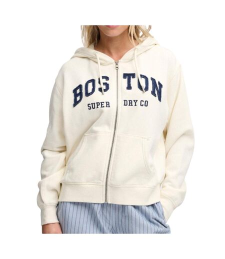 Sweat zippé écru femme superdry ziphood