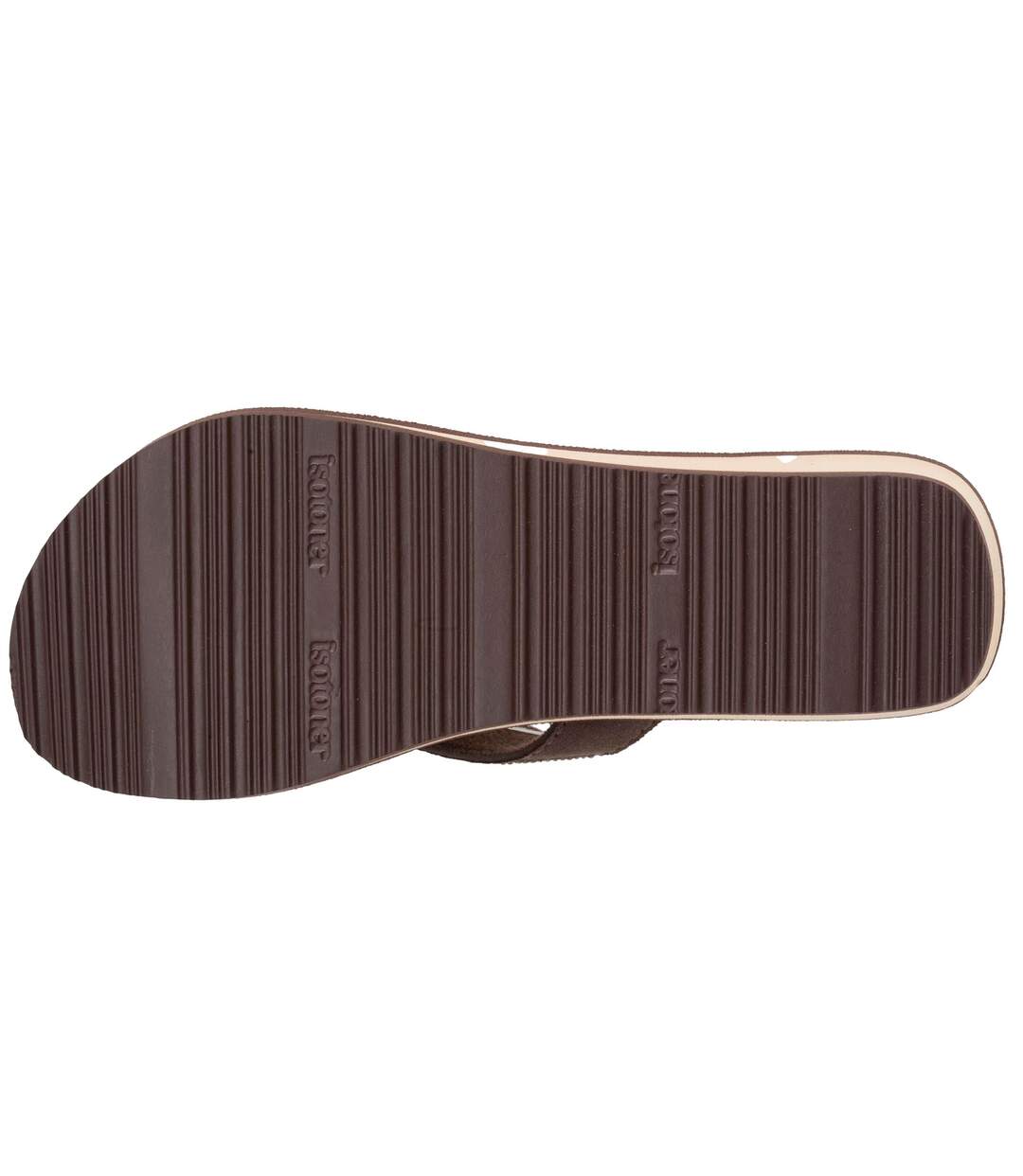 Isotoner Tongs femme talon 4 cm, semelle confortable et légère, sandale de plage, piscine-5