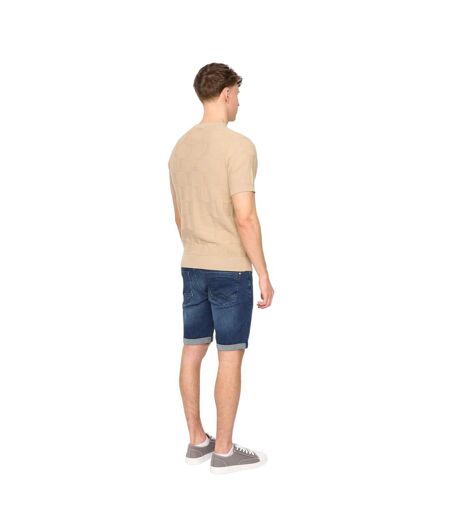 Mens Littleton Knitted T-shirt Light Stone Duck And Cover