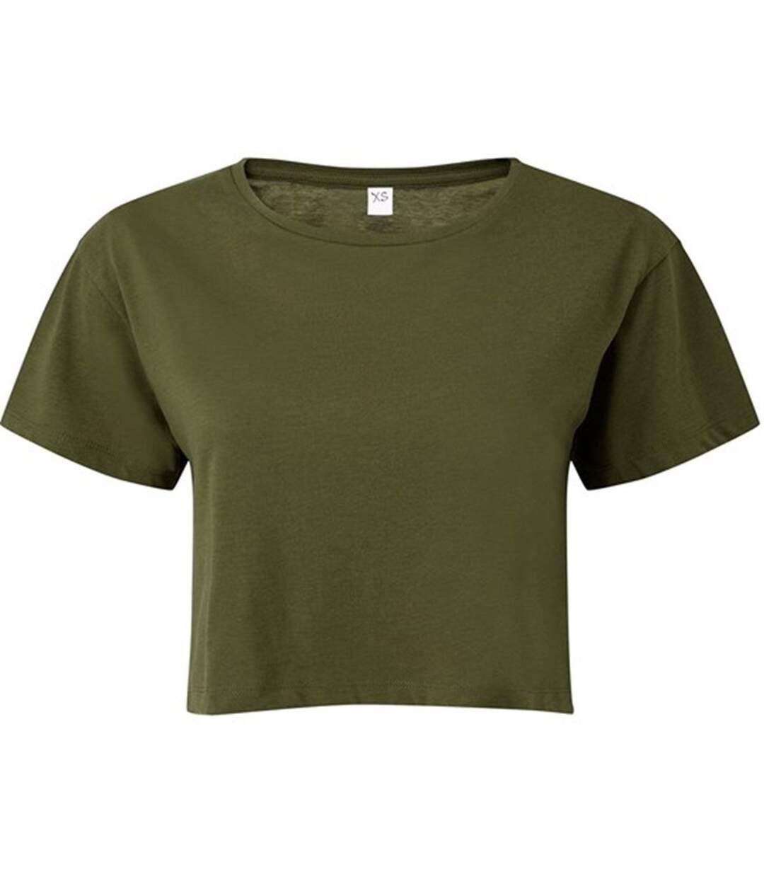 T-shirt court crop top - Femme - TR019 - vert olive