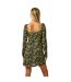 Robe Courte Manches Bouffantes Motif/style Floral Femme Vert Jack Wills-3