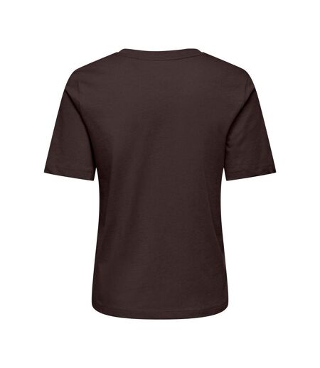 T-Shirt marron foncé femme only happy