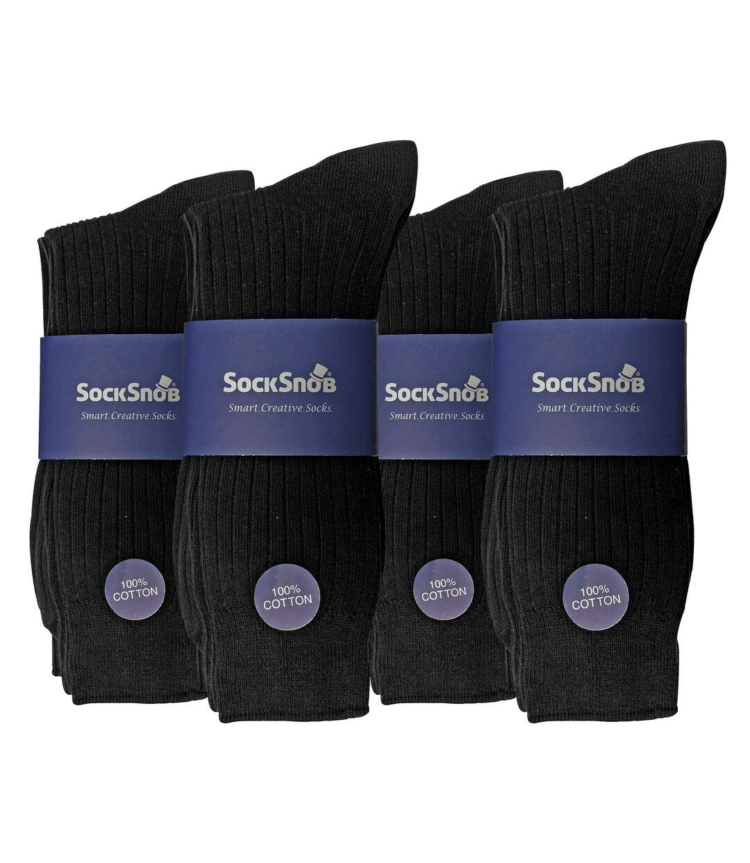 12 Pair Multipack Mens 100% Cotton Socks | Sock Snob | Ribbed Dress Socks | Size 6-11 & 11-14-2