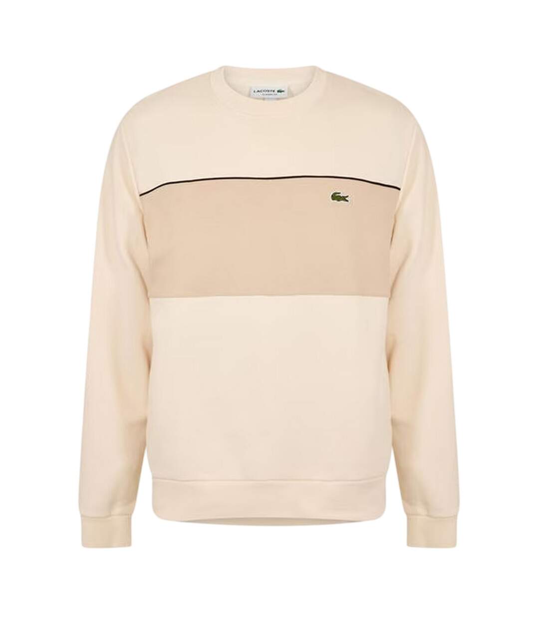 Sweat Motif/style Blocs De Couleurs Homme Beige Lacoste-2