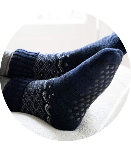 Isotoner Chaussettes d'intérieur homme ultra confortables, avec picots antidérapants