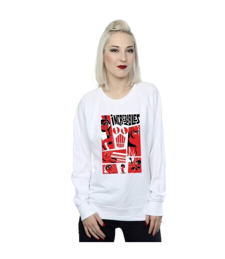Disney Sweatshirt Collage The Incredibles Femme/Ladies (Blanc) - UTBI32046