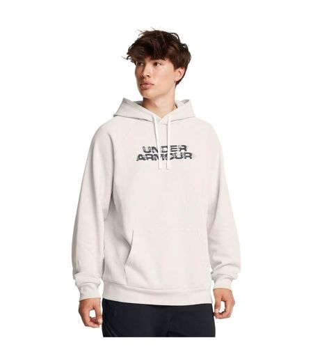 Mens Rival Raglan Drawstring Hoodie White Under Armour