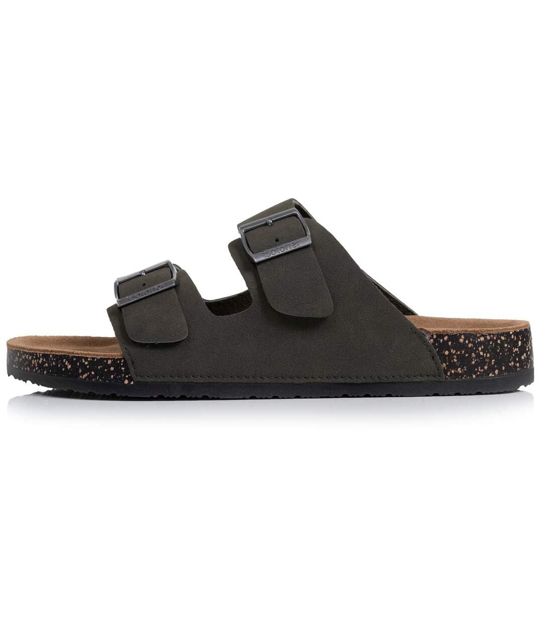 Isotoner Sandales homme semelle intérieure cuir, patch talon confort everywear et soutien voute plantaire, sandales de marche-4