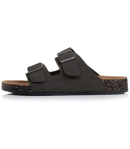 Isotoner Sandales homme semelle intérieure cuir, patch talon confort everywear et soutien voute plantaire, sandales de marche