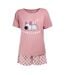 Ensemble De Pyjama Court Manches Courtes Motif/style Chien Current Mood Femme Rose Keanu-1