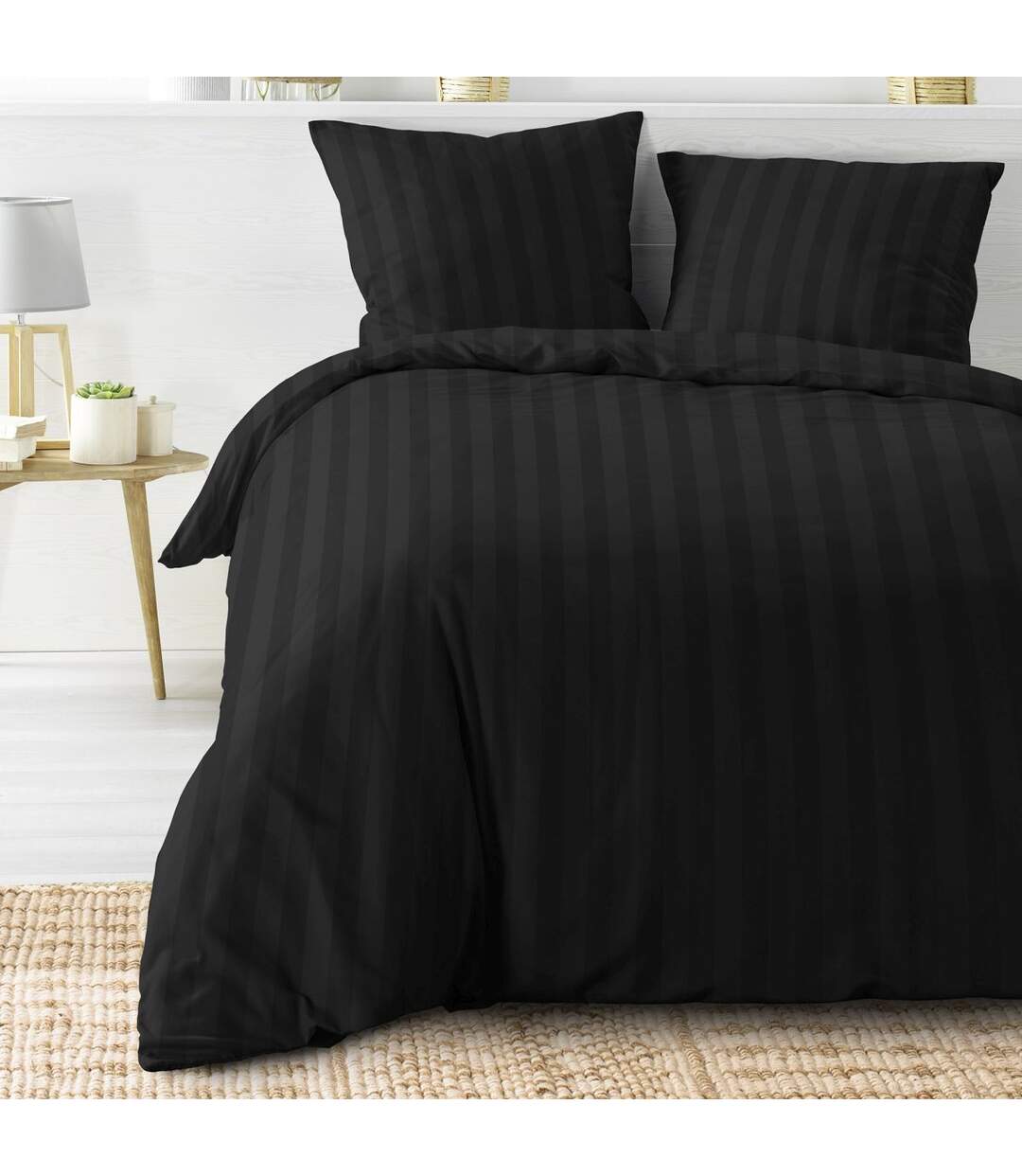 Parure de Lit 3 Pièces Cleo 240x220cm Noir-1