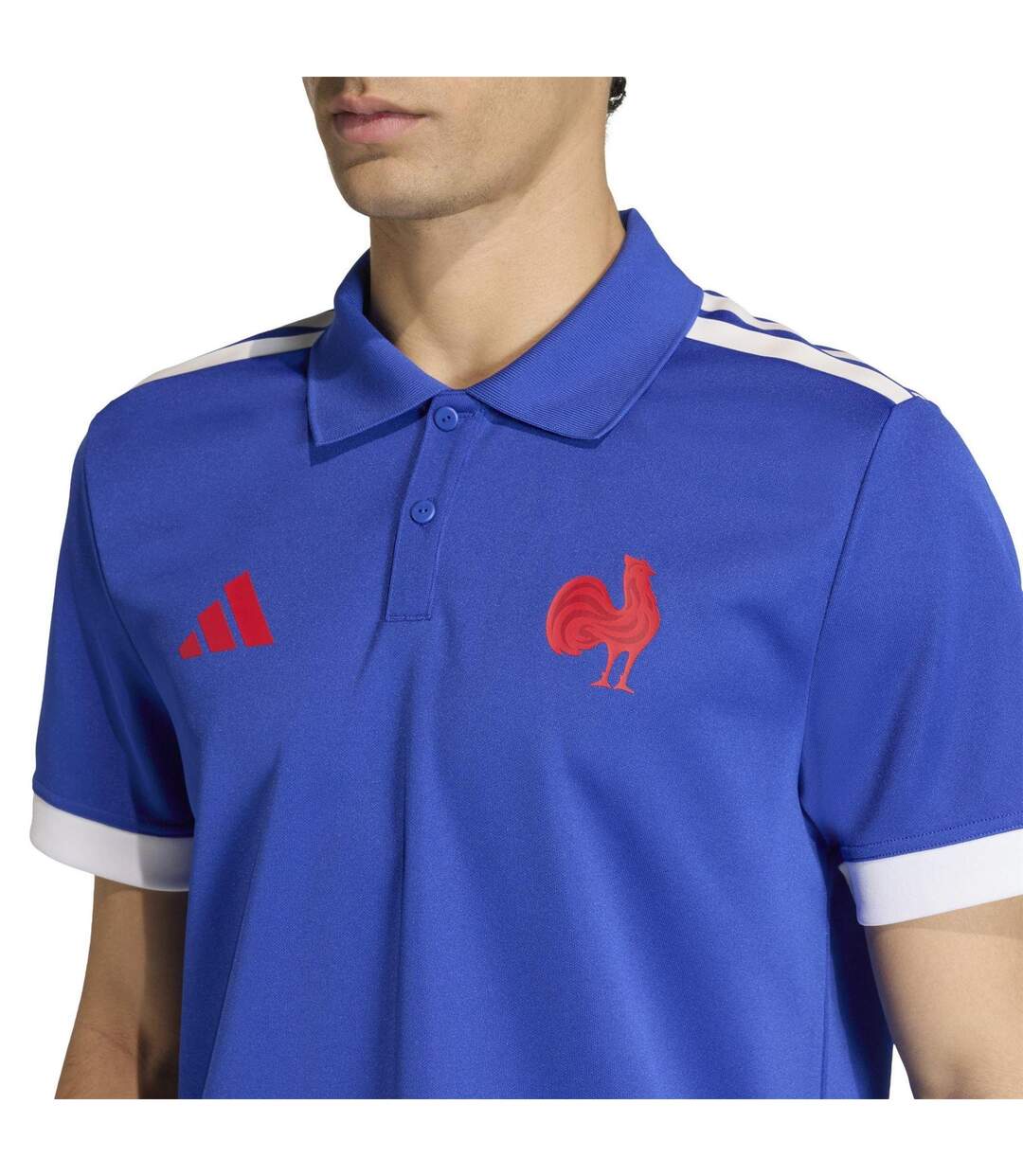 Polo Rugby Motif/style France Ffr Adulte Bleu Clair Adidas-4