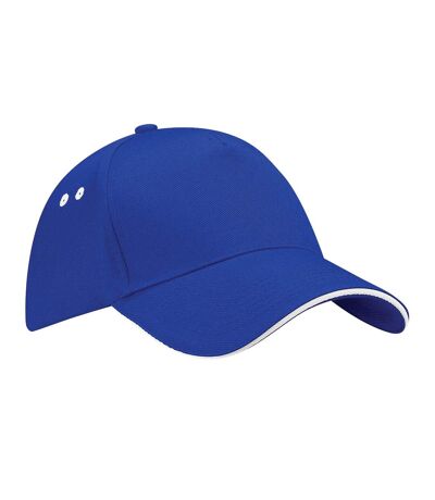 Casquette 100% coton adulte unisexe bleu roi vif/blanc Beechfield