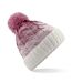 Beechfield Unisex Ombre Styled Beanie (Dusky Pink/Off White) - UTRW5808