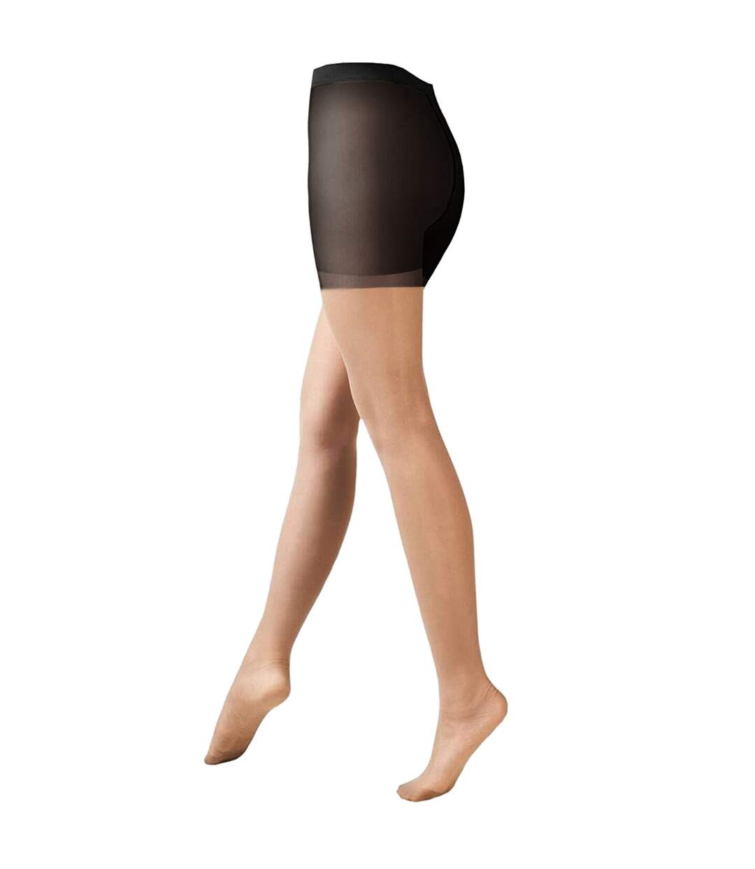 Collants Satinés 15 Deniers 1 Paire Femme Noir Opaque Cindy-2