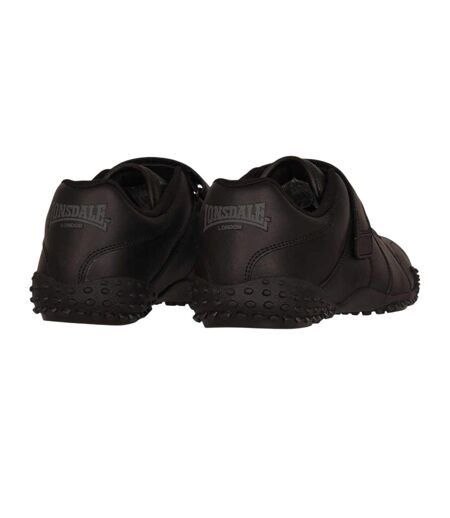 Mens Fulham Leather Trainers Black Lonsdale