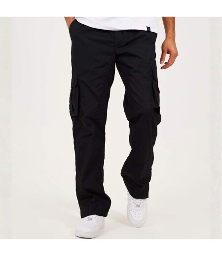 Mens Relaxed Fit Cargo Trousers Black Brave Soul