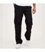 Mens Relaxed Fit Cargo Trousers Black Brave Soul-1