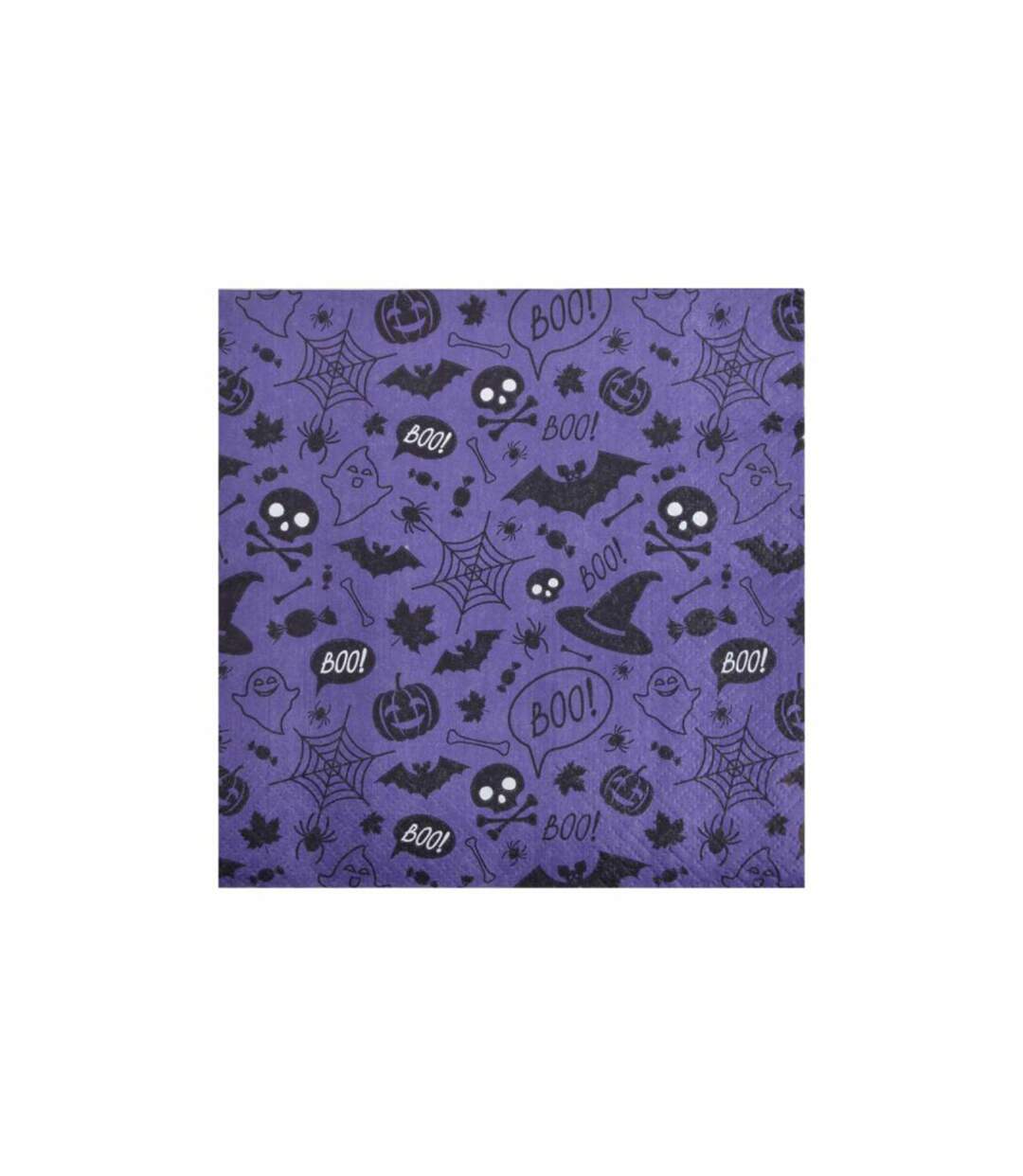 Lot de 20 Serviettes en Papier Halloween 33x33cm Violet-1