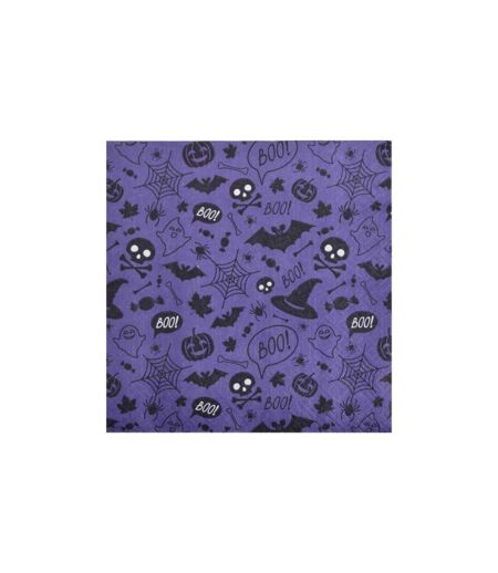 Lot de 20 Serviettes en Papier Halloween 33x33cm Violet