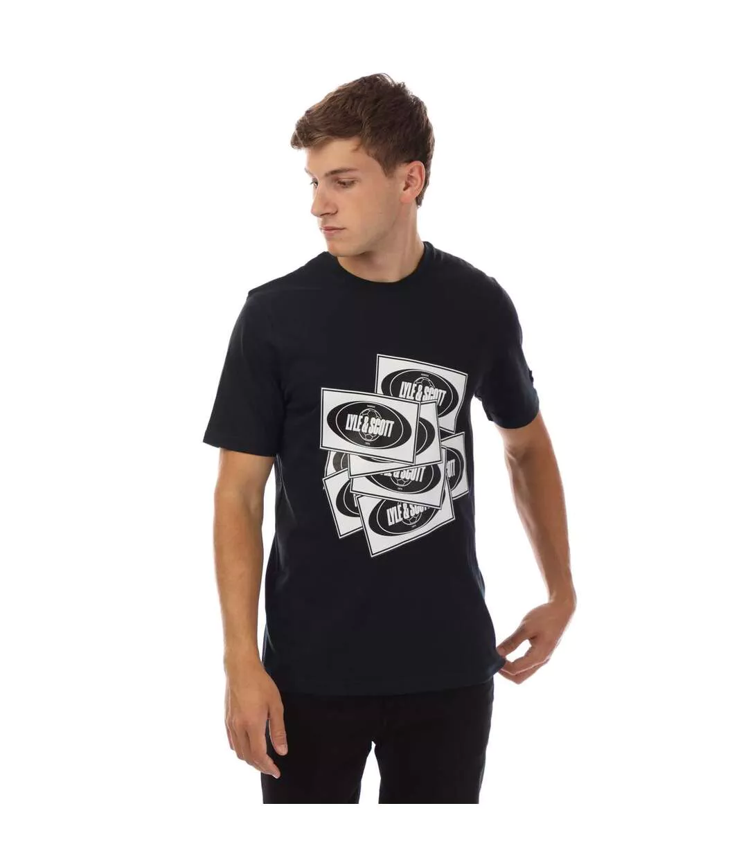 T-shirt Style Autocollant De Foot Homme Bleu Marine Lyle & Scott-2