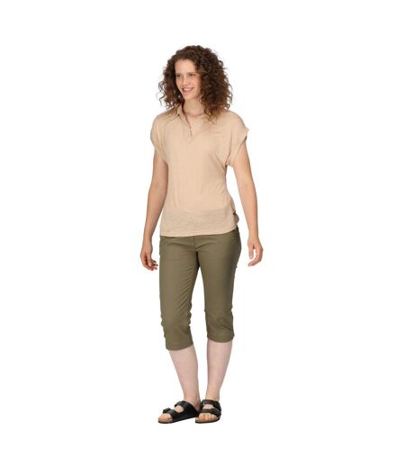 Womens/ladies Lupine Collared T-shirt Sesame Regatta