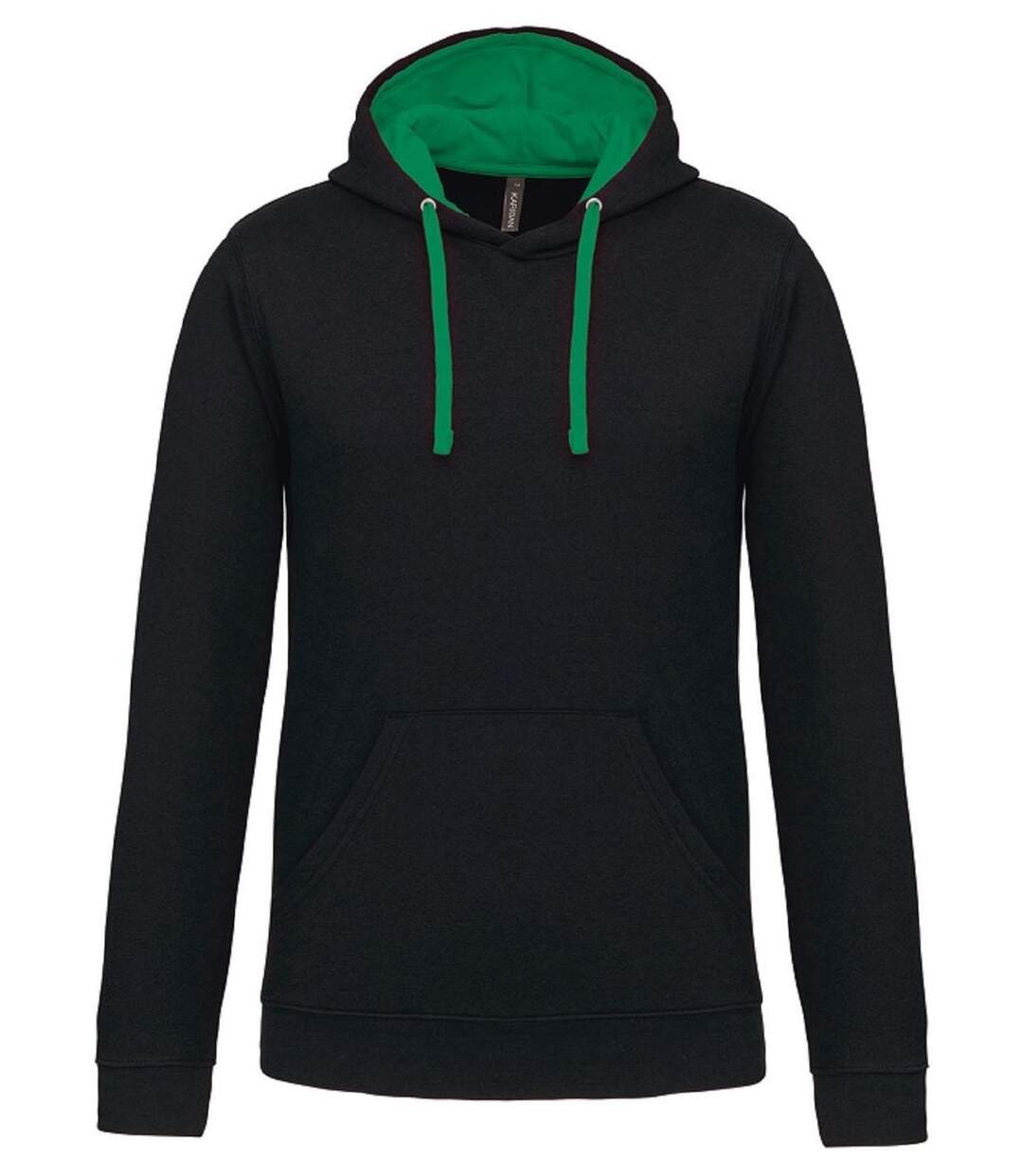 Sweat à capuche contrastée - Homme - K446 - noir et vert kelly