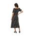 Dorothy Perkins Womens/Ladies Abstract Front Tie Midi Dress (Black) - UTDP3963