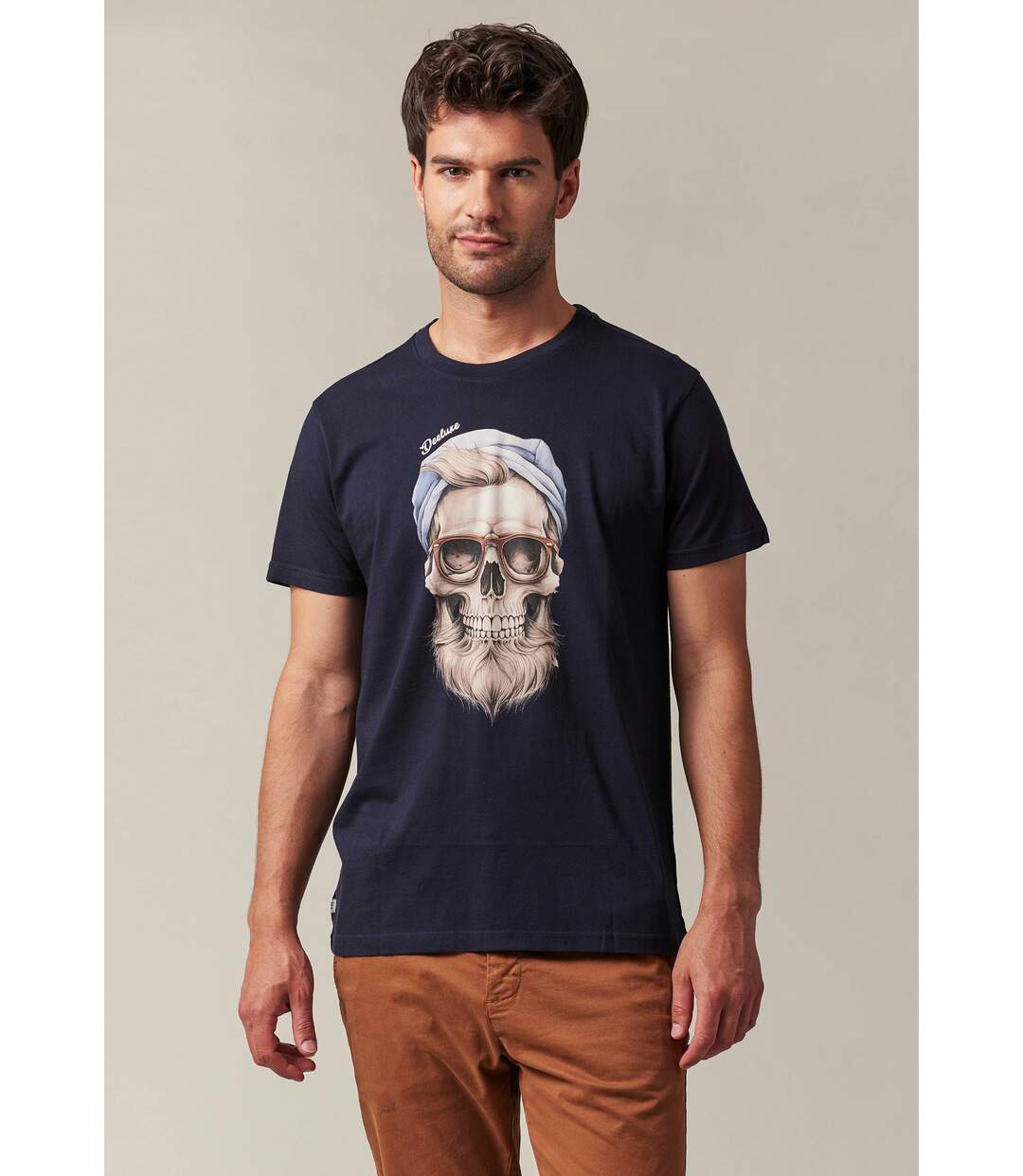 tshirt col rond avec tête de mort sur le devant GARLAND-2