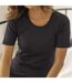 Warm Fleece-Lined Short Sleeve Thermal T-Shirt for Women - Winter Baselayer-4