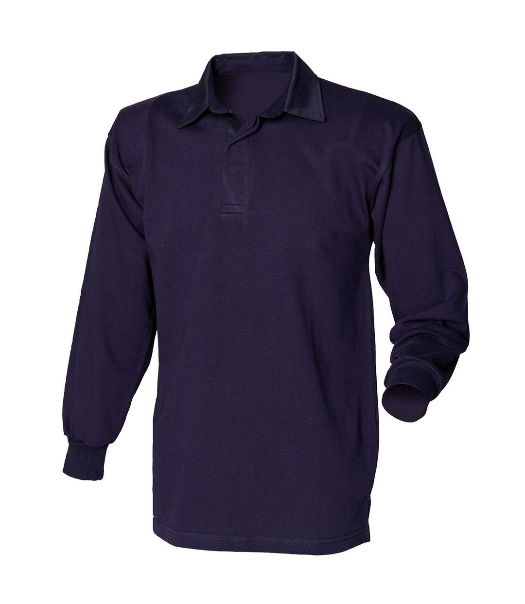 Polo de rugby a manches longues homme bleu marine Front Row-1