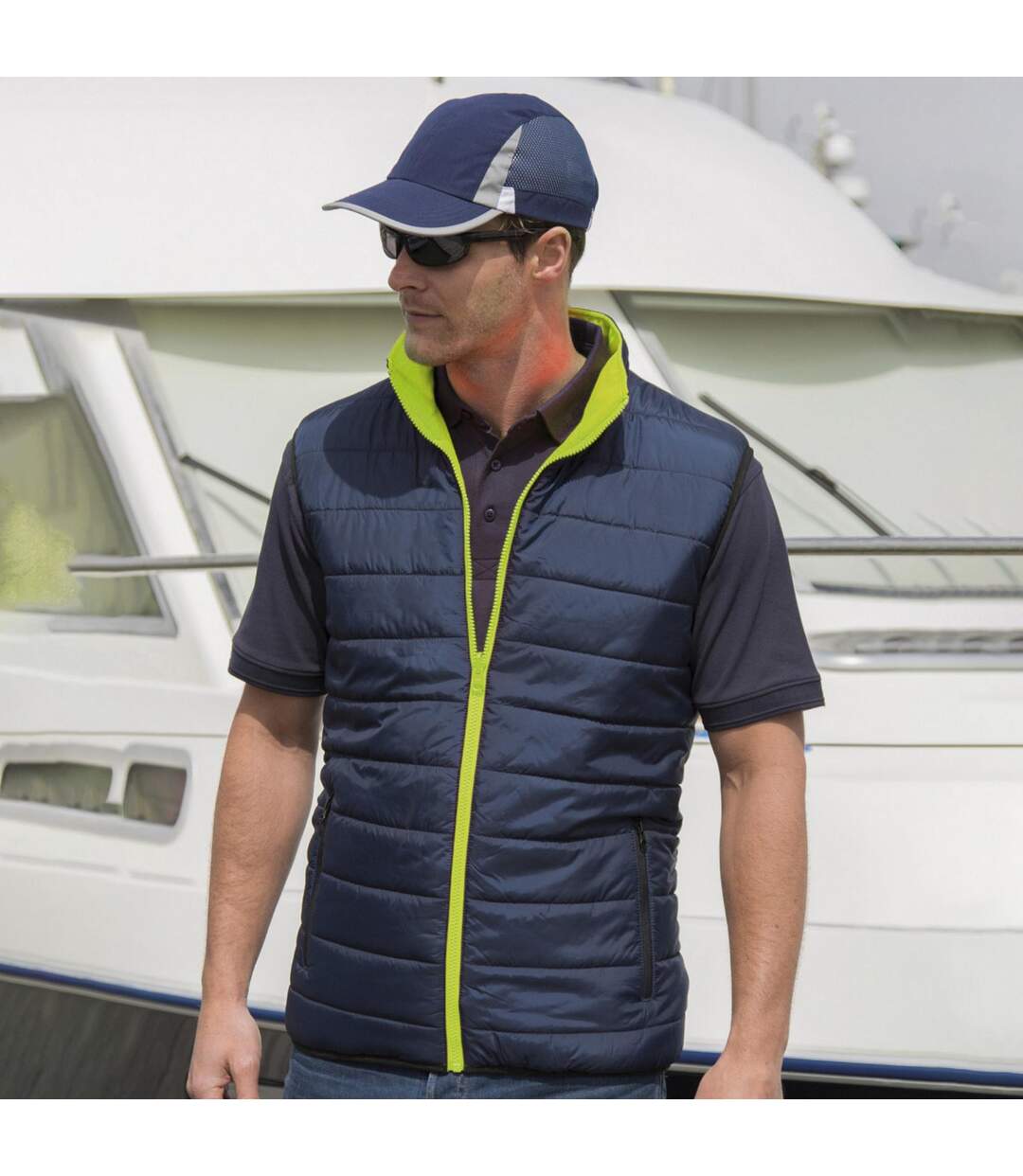 Safeguard Doudoune Réversible Sans Manches Homme Orange Fluo Bleu Marine Result-3