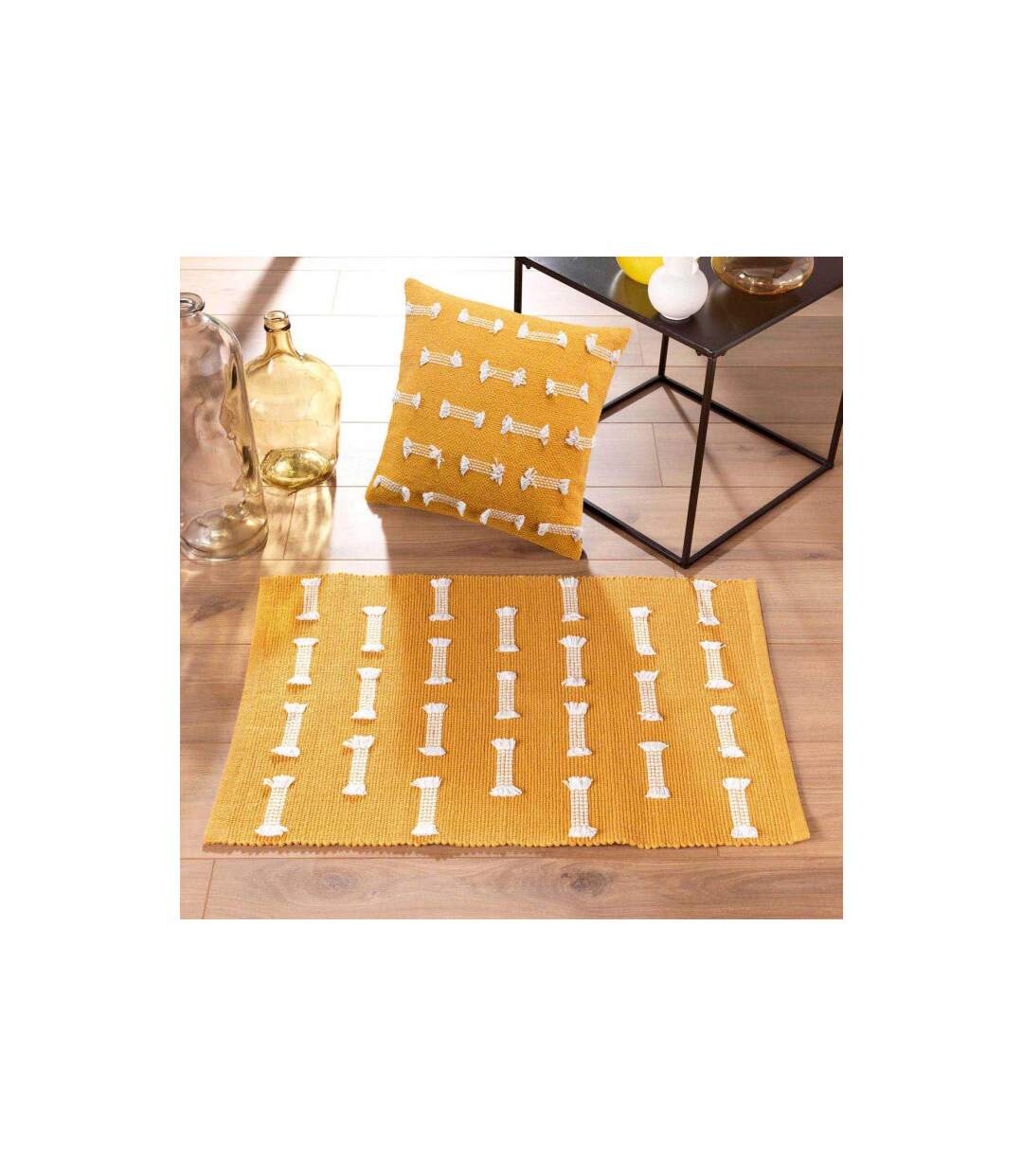 Tapis Déco Tissé Juline 50x80cm Jaune-2
