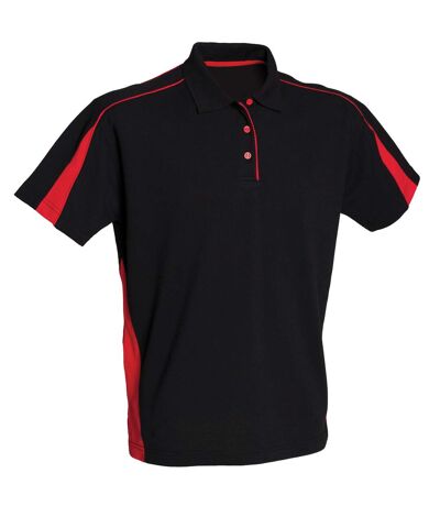 Finden & Hales Womens/Ladies Club Polo Shirt (Black/Red)