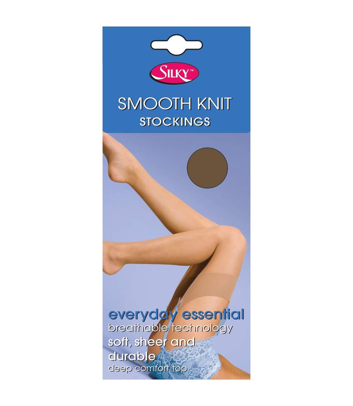 Silky Womens/Ladies Smooth Knit Stockings (1 Pairs) (Nude)